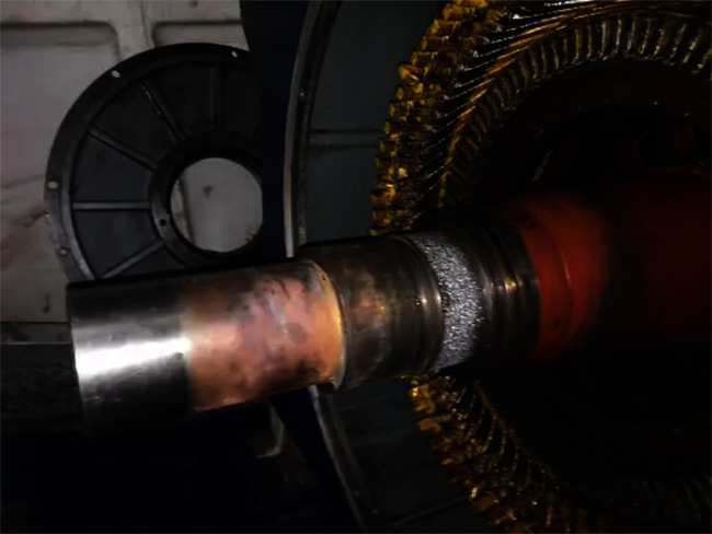 圖為西瑪電機客戶提供的電機軸磨損的照片 圖為西瑪電機客戶提供的電機軸磨損的照片